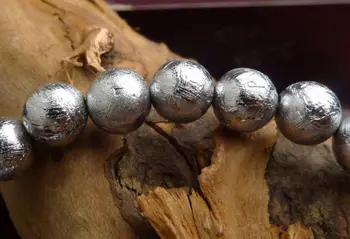 Originali Gamtos Gibeon Meteoritas Moldavite Apvalūs Karoliukai, Apyrankės, 7mm Bangle Ruožas Krištolo Karoliukai 925 Sidabro Karoliukai 26