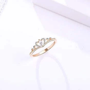 Originali S925 sterlingas sidabro tuščiaviduriai meilės žiedas moterų korėjos šviežią širdies formos cirkonis karūna žiedas tinka romantiška vestuvių