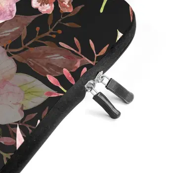 Pink Gėlių, Augalų Nešiojamojo kompiuterio Krepšys Juokinga Spaudinių nešiojamo Kompiuterio lagaminas Anti-scratch Neopreno Audinys Notebook Lagaminėlis už
