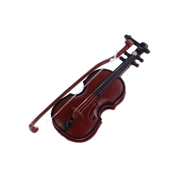 Plastikiniai Raudona Mini Smuikas Lėlių Dekoratyvinis Muzikos instrumentų Amatai 