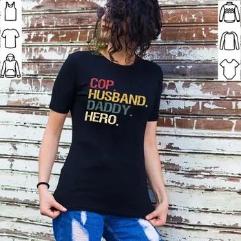 Policininkas Vyro Tėtis Herojus moteriški Marškinėliai