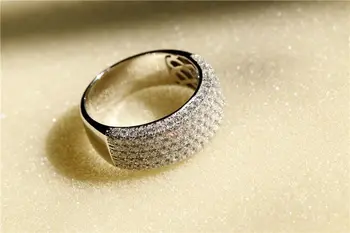 Prabangus visiškai AAA cirkonis žiedai moterims, papuošalai žada vestuvių pareiškimą didmeninės bižuterijos dovana