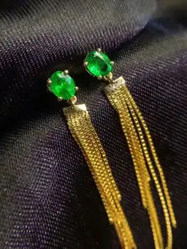 SHILOVEM 925 sterlingas sidabro Gamtos Smaragdas stud auskarai klasikinis bauda Papuošalai moterims vestuvių naujas didmeninės jce0405882agml
