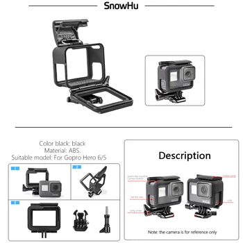 SnowHu už Gopro Priedai nustatyti Krūtinės diržas stovas +Konversijos bazės GoPro hero 7 6 5 apsaugos atveju sporto fotoaparato GS49