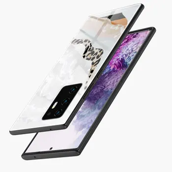 Telefono Dangtelis Skirtas Samsung Galaxy S20 FE S10 S9 S8 20 Pastaba Ultra 10 ir 9 Grūdinto Stiklo Mobiliojo Padengti Kratinys, Leopardas spausdinimui