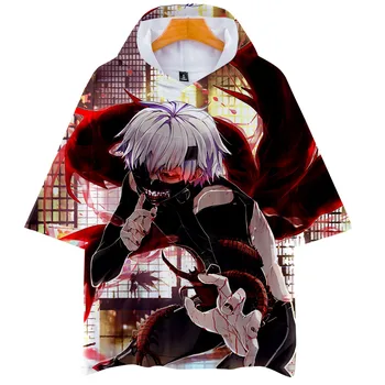Tokijo Pabaisa 3d atspausdintas gobtuvu marškinėliai harajuku Anime vyrų marškinėliai trumpomis rankovėmis marškinėlius Viršūnes vasaros atsitiktinis t marškinėliai drabužių 4XL