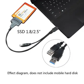 USB 3.0 SATA3 22Pin Duomenų Maitinimo Laido Adapteris Keitiklis skirtas HDD 2,5 Colio Kietąjį Diską Diskų Tvarkyklės C26