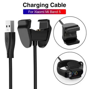 USB Greito Įkrovimo Kabelį Per didelė įkrova Apsaugos Nešiojamų Lengvas, Kompaktiškas PVC Pakeitimo Įkrovimo Kabelis Xiaomi Mi Juosta 5