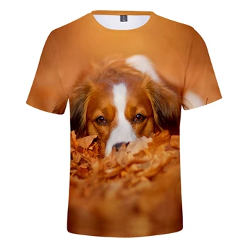 Vyriški T-shirt Atsitiktinis 3D Šuo spausdinti drabužius trumpomis rankovėmis kvėpuojantis Viršuje Tees Fitneso marškinėlius atsitiktinis Gyvūnų, T Marškiniai Vyrai