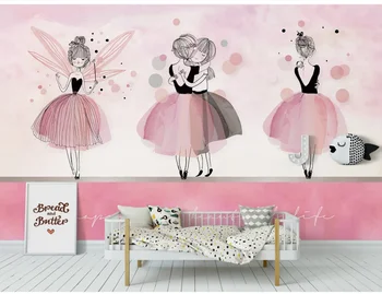 XUESU Užsakymą tapetai Nordic in pink baleto mergina vaikų kambarys fono sienos-vandeniui medžiaga