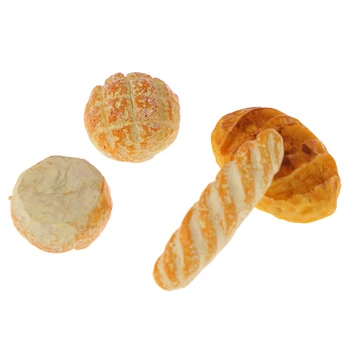 1/12 Miniatiūriniai Lėlių Modeliavimas Duona Lėlių Miniatiūrinės Maisto Pusryčiai Užkandis, Desertas Virtuvės Žaislai 4Pcs