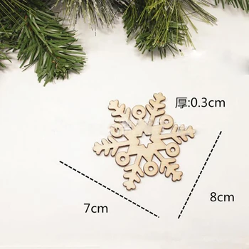 10 Vnt Medienos Snaigės Puošmenų Kaimiškas Kalėdų Dekoracijas Namams Kalėdų Medžio Kabo Ornamentu Navidad Šalis