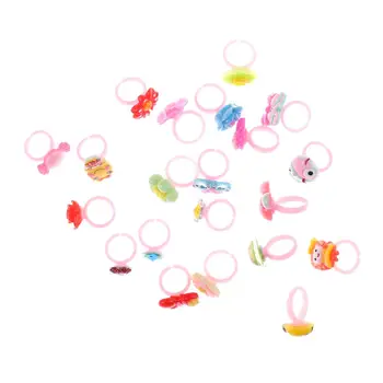 10 Vnt., Vaikams, Cartoon Žiedai Plastiko žaislas Vaikams, Vaikų, Gyvūnų Gėlės Piršto Žiedai
