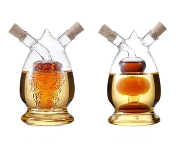 1pc Šiaurės šalių Virtuvės Prieskonių, Aliejaus Butelio Stiklo Tepalinė alyva gali ištekėti aliejaus ir acto padažu butelį GERAI 0643