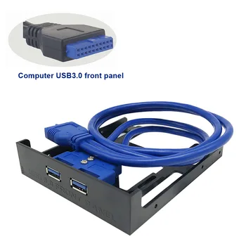 20 Pin Hub Kompiuterio USB 3.0 Namų Dual Uostų Plug And Play Priekinis Skydelis Plėtra Adapteris Jungtis, 3.5 Colio Floppy Bay ABS