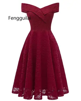 2019 m. Vasarą, Rudenį Moterų Suknelė Seksualus Plonas Elegantiškas Tuščiaviduriai Iš Kietos raudonos Nėrinių Šalis Suknelės Moterų Derliaus A-Line Vestido Suknelė