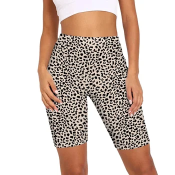 2021 Moterų Šortai Vasarą Leopard/Serpentine Spausdinti Karšto Pardavimo Kelnės Mados Aukštos Elastinga Juosmens Slim Fit Sporto Dviratininkas Streetwear