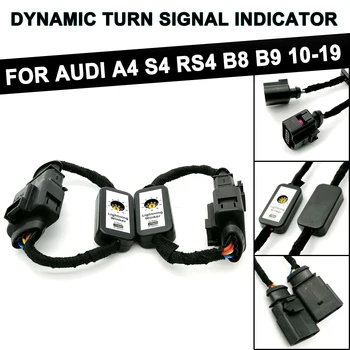 2vnt Dinamiškas Posūkio Signalo LED užpakalinis žibintas Add-on Modulis Vielos Indikatorius Kairėje ir Dešinėje užpakalinis Žibintas, Skirtas Audi A4, S4, RS4, B8, B9 2010-2019