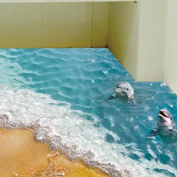 3D Beach Grindų/Sienos Lipdukas Nuimamas Sienų Lipdukai, Vinilo Meno Kambarį Dekoro Vinilo Meno Kambarį Apdaila Vaikams Kambariai
