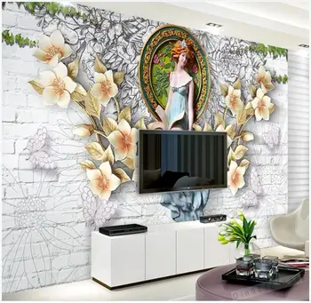3d tapetų pasirinktinius nuotraukų Europos Grožio Angelas Girliandą Paramos kambarį namų dekoro 3d sienų freskomis tapetai, sienų ir 3 d