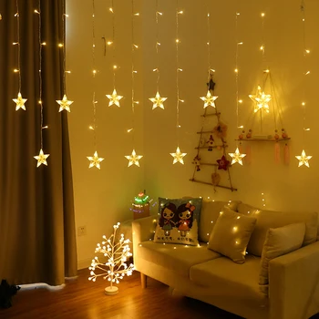 3M LED Kalėdų Žvaigždė Užuolaidų Lemputės 220V ES Lauko/Patalpų Girlianda 