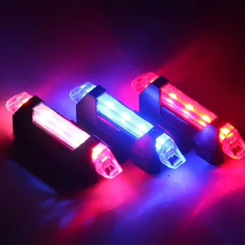 5 LED USB Įkrovimo Dviratį Uodegos Šviesos Dviračių Saugos Dviračių Įspėjamasis Žibintas Galinis Nešiojamų Flash užpakalinis žibintas