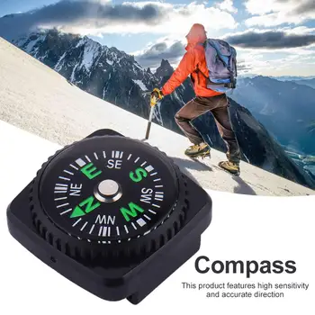 50Pcs Nešiojamas Mini Kompasas Tiksliai Praktinių Guider Kempingas, Žygiai Šiaurės Navigacijos Išgyvenimo Mygtuką Dizainas Watchband Compass4