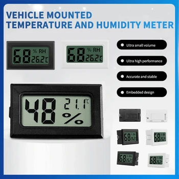 Automobilių Jutikliai Mini Skaitmeninis Drėgmės Matuoklis Termometras su Drėgmėmačiu Jutiklis Automobilių/home LCD Temperatūros Stebėjimo Ekranas