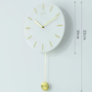 Europos Stiliaus Marmuro Sieninis Laikrodis Šiuolaikinės Kūrybos Aukso Big Swing Laikrodžiai Sienos, Namų Dekoro Silent Žiūrėti Namuose Duvar Saati Dovana FZ904
