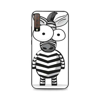 HTXian Gražių Animacinių filmų Gyvūnų Zebra juoda Telefono dėklas Korpuso Samsung A51 A71 A40 A50 A70 A10 A20 A30 A6 A7 A8 A9