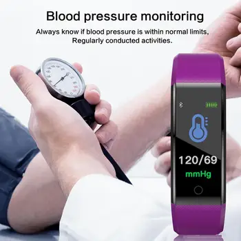 ID, 115 Plus Smart Apyrankė Ekrano Fitness Tracker Pedometer Žiūrėti Counter Širdies ritmas, Kraujo Spaudimo Monitorius 