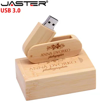 JASTER USB 3.0 nemokamai logotipą pasukti Medinis USB atmintukas Pendrive Memory Stick pen ratai 4 GB 16GB 32GB 64GB usb creativo