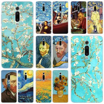 Karšto Van Gogh žvaigždėtą naktį Silikono Atveju Xiaomi Mi-10 Pastaba 9T CC9 E 9 Pro A3 Lite Žaisti Redmi Pastaba 8T 8 8A 6 Pro 6A 4X Dangtis