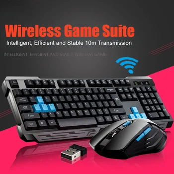 Klaviatūra, Pelė Combo Vandeniui Multimedijos 2.4 GHz Wireless Gaming Keyboard USB Bevielis susitarimo memorandumais VDX99