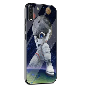 Kosmoso Astronautas Stiklo Telefoną Atveju Huawei Honor Y6 Premjero Y9 Mate 20 Lite Pro Bylą Dėl Garbės 7A Pro 8X 9 10 Lite Dangtis