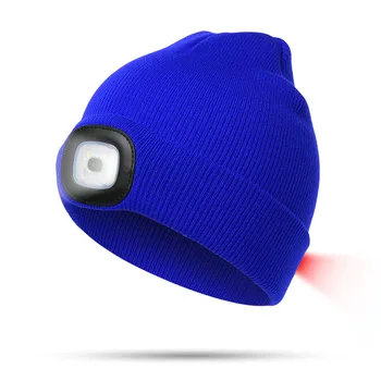 Mados LED Šviesos Megztos Kepurės Beanies Bžūp Unisex Žiemą Šilčiau 8LED priekinis žibintas Bžūp Naktį Lempos Cokolis, Kempingas Laipiojimo Grilis