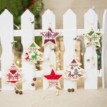 Medinių Amatų Kalėdų Eglutė Dekoras Kabo Pakabukas Bell Snaigės Namas Ornamentu Kalėdinė Dekoracija Namuose Kalėdos Šalis