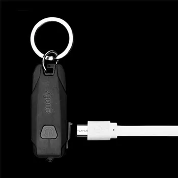 Mini LED Keychain Žibintuvėlis Raktų Grandinės USB Įkrovimo Nešiojamų 50LM 2 Rūšių Vamzdžių paketų prižiūrėtojų raktinę Šviesos Lempos Fakelas