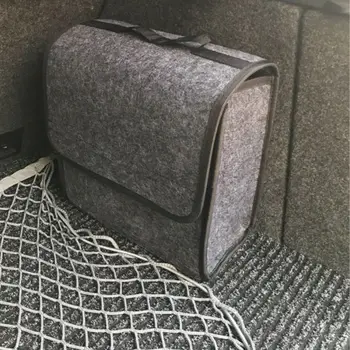 Minkštas Veltinis automobilių kamieno organizatorius 30x16x29cm Automobilių saugojimo dėžutė, maišelis, atspari ugniai Sukrovimas Valymas paketo antklodė įrankis