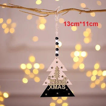 Naujųjų Metų Kalėdų Ornamentu Mediniai Kabinti Pakabučiai Žvaigždė Kalėdų Medžio Bell Kalėdų Dekoracijas Namams Šalis
