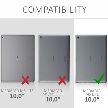 Planšetinio kompiuterio Atveju, Huawei MediaPad M5 lite 10 BAH2-W19/L09/W09 PU Odos Lankstymo Litchi Stiliaus Padengti MediaPad M5 lite 10.1 Atvejais