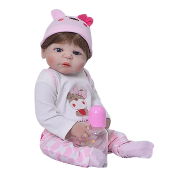 Reborn Lėles juguetes viso kūno silikono atgimsta mergina kūdikių lėlės 57cm bebe realus atgimsta realista bonecas siurprizas