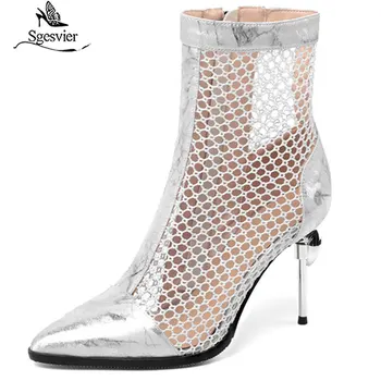 Sgesvier 2020 nauji batai moterims kristalų tuščiaviduriai iš vasaros batai seksualus stiletto aukšto kulno šalies prom batai ponios didelis dydis-50