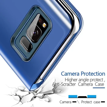 Smart Veidrodis, Flip Case For Samsung Galaxy S10 Plius S10E S8 S9 S7 S6 Krašto Pastaba 8 9 J4 J6 J8 2018 Dangtelį A10 A20 A30 A40 A50 A70