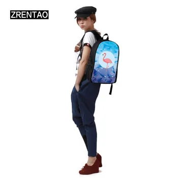 ZRENTAO 3D vienaragis spausdinti kuprinė mokyklos mochilas poliesteris rugzak su šoninių kišenių berniukų ir mergaičių, kasdien bookbags kelioniniai krepšiai